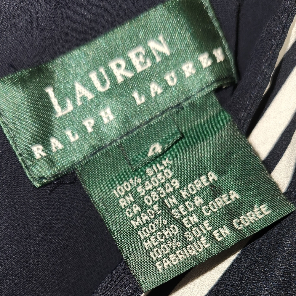 Ralph Lauren One Shoulder Maxi Dress - Silk Blue and White Size 4 - Picture 5 of 13